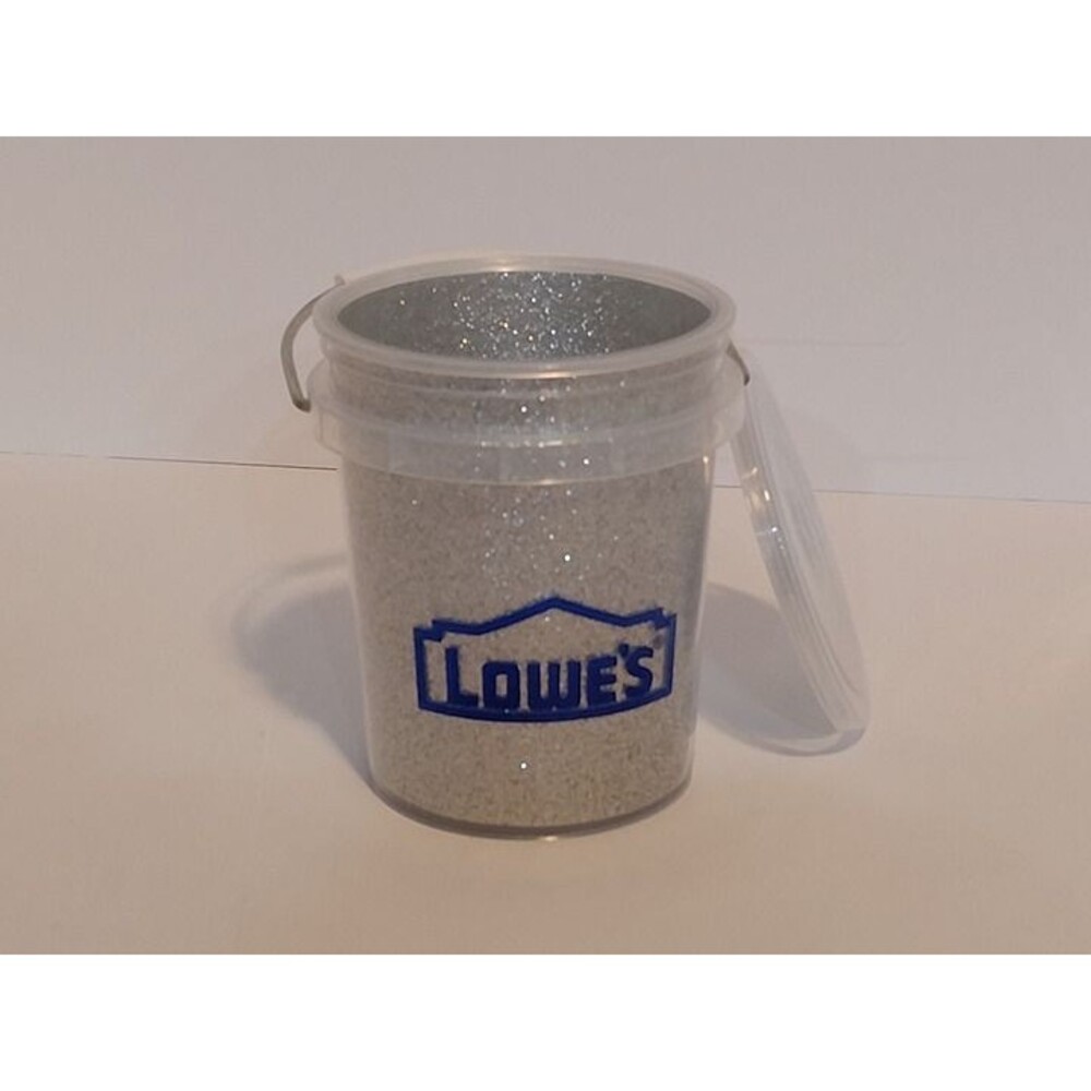 Lowes Silver Glitter Mini Bucket with Lid 0.4-quart Fast Shipping